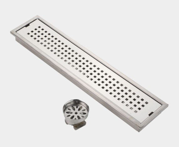 PR-154 Shower Channel Drain Stainless Steel Bathroom Linear Wet Room Commercial Heavy-Duty Grate Tray Water Drainage Spa Hotel Industrial Anti-Slip Rustproof Easy Clean Professional Grade Durable Flush Mount Seamless Finish Modern Design